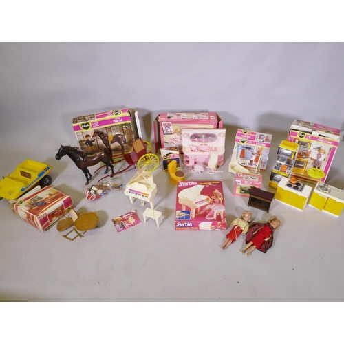 42 - A large collection of vintage pedigree Sindy dolls and accessories, including two 1981/82 Sindy doll... 