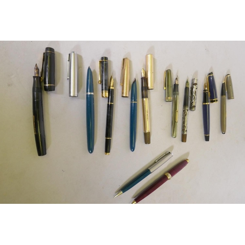 6 - Vintage pens, Watermans 53 with 14ct gold nib, Watermans Ideal, lacking clip, Waterman of Paris, Ono... 