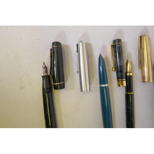 6 - Vintage pens, Watermans 53 with 14ct gold nib, Watermans Ideal, lacking clip, Waterman of Paris, Ono... 