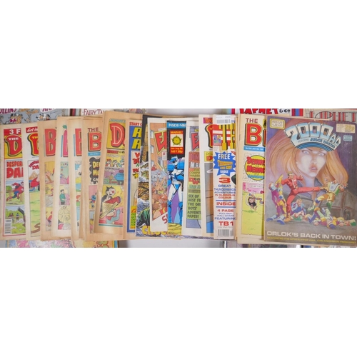 78 - A large quantity of vintage British comics, loose single issues and annuals, including Chatterbox, B... 