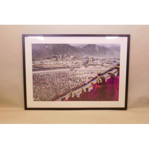 890 - Chris Roche, colourised photographic print, Sunning the Buddha, 122 x 80cm