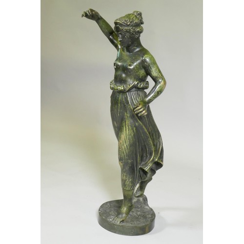 12 - A late C19th Italian Grand Tour style bronze figure after the antique, with dedication to the base f... 