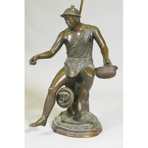 7 - A Grand Tour bronze figure after the antique of the Neapolitan Fisherman from the Casa della Fontana... 