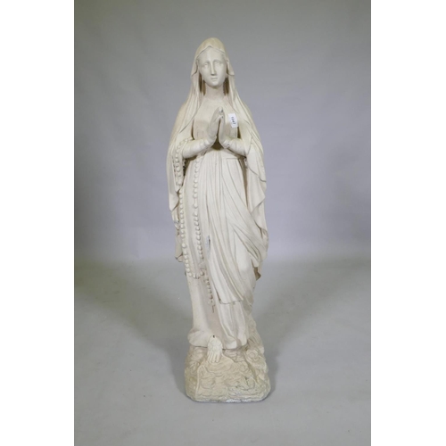 1047 - A painted concrete figure of the Madonna, 100cm high