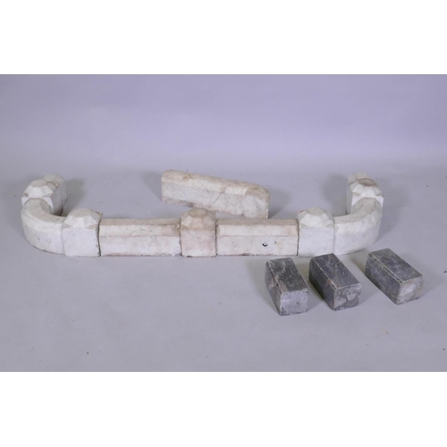 1082 - A quantity of antique marble, 12cm high