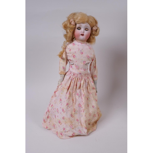 115 - An Armand Marseille bisque headed doll, No 370 5/0, with sleeping eyes, circa 1900, together with a ... 