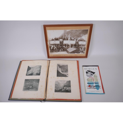 126 - A collection of items relating to travels in Norway, including a publication of photographs by Paul ... 