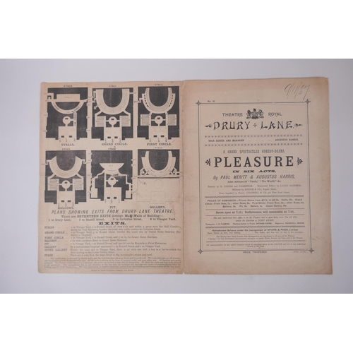 127 - A collection of C19th London theatre programs including The Globe, St James's Theatre, Theatre Royal... 