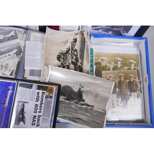 129 - A large quantity of photographs, service books, cuttings etc. relating to the Navy and Airforce