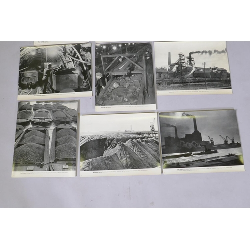 130 - A folio of photographic informational prints on coal, produced by the Ministry of Information, 37 x ... 