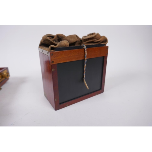 46 - A.W. Watson & Sons, half plate mahogany field camera, for spares/repair, circa 1900, and a Newma... 