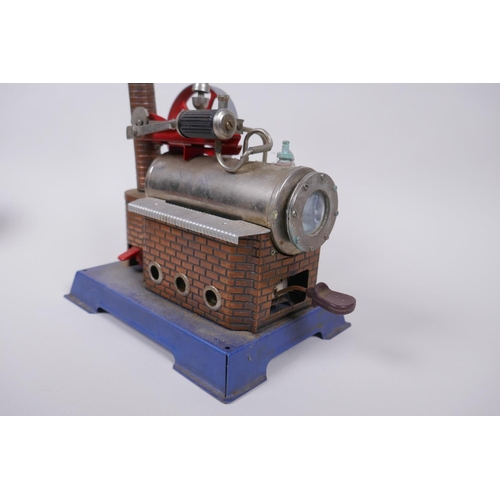 66 - A Wilesco D14 Static Steam Engine, with original operating instructions, 20 x 14cm