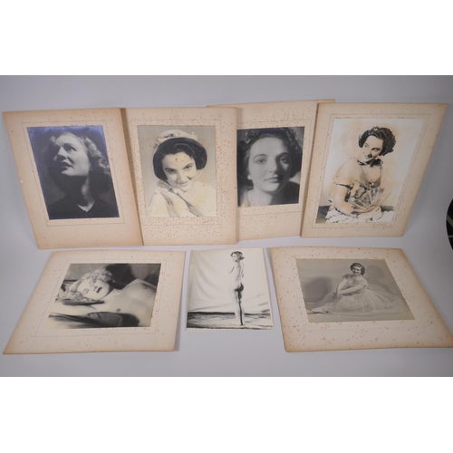 83 - Seven 1930s black and white glamour photographs by D. Hosegood (?), 19.5 x 25cm