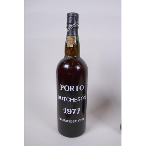 87 - A bottle of Hucheson 1977 Port, 75cl, a bottle of Taylor's 1985 late bottled vintage Port, 70cl, and... 