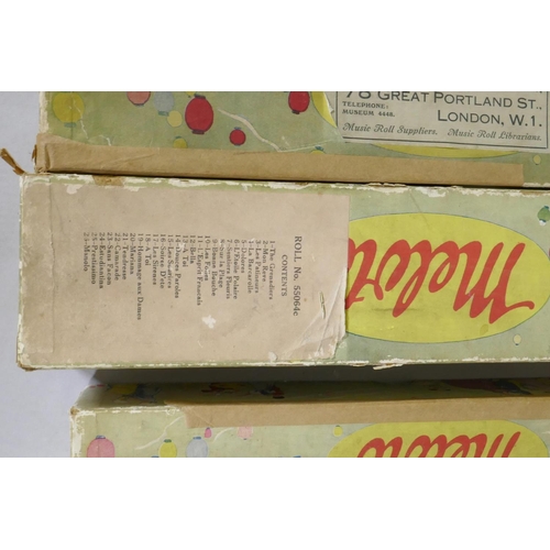 114 - A quantity of Meloto and Play Rite pianola music rolls