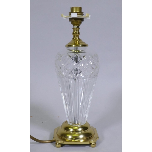 127 - A Waterford 'Belline Accent' crystal glass table lamp, 30cm high