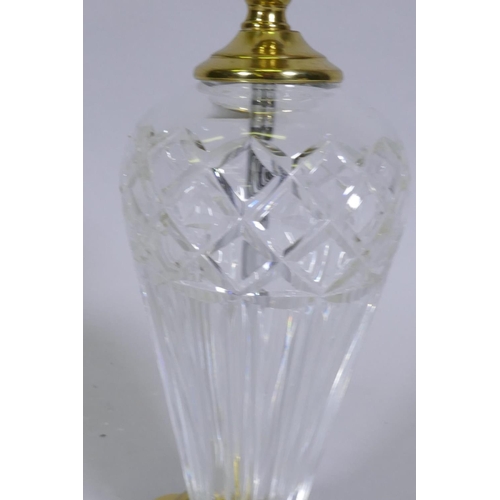 127 - A Waterford 'Belline Accent' crystal glass table lamp, 30cm high