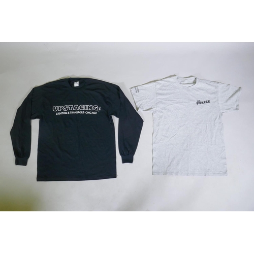 152 - A Police 'Swat' 2007-08 tour crew T-shirt, and a Sting 2011 'Back to Bass' long sleeve crew T-shirt