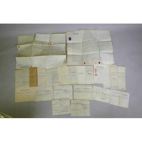 154 - A quantity of assorted C19th and early C20th Deeds and Indentures, mortgage certificates etc