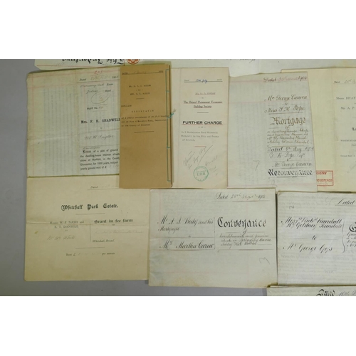 154 - A quantity of assorted C19th and early C20th Deeds and Indentures, mortgage certificates etc