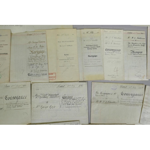 154 - A quantity of assorted C19th and early C20th Deeds and Indentures, mortgage certificates etc