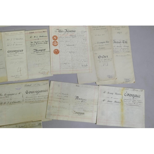 154 - A quantity of assorted C19th and early C20th Deeds and Indentures, mortgage certificates etc