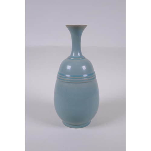 163 - A Chinese Ru-ware style porcelain vase, 27cm high