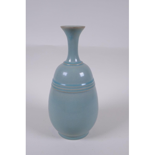 163 - A Chinese Ru-ware style porcelain vase, 27cm high