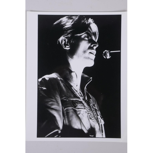 18 - A collection of four black and white press photographs of David Bowie, circa 1976, all with London F... 