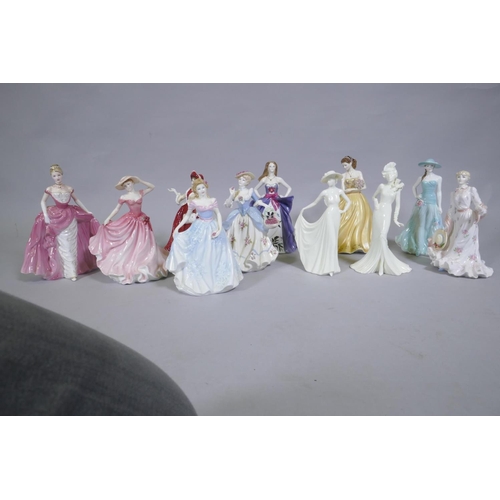 36 - A collection of porcelain figures, Royal Doulton, including Ellen, Lady of the year, 1997, limited e... 