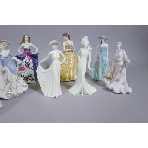 36 - A collection of porcelain figures, Royal Doulton, including Ellen, Lady of the year, 1997, limited e... 