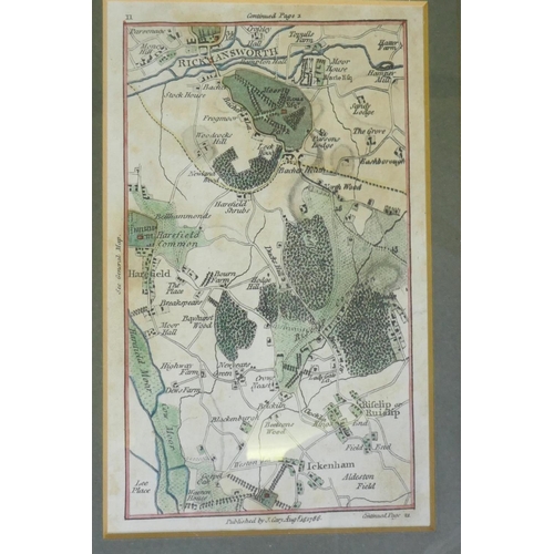 71 - After Badeslade, a map of Yorkshire and a map of Hertfordshire, engraved and published by W.H. Toms,... 