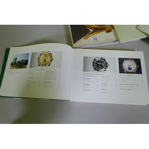 74 - Rolex hard cover catalogue, illustrated with codes, an Oyster Perpetual catalogue, Partek Philippe W... 