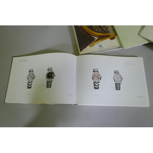 74 - Rolex hard cover catalogue, illustrated with codes, an Oyster Perpetual catalogue, Partek Philippe W... 