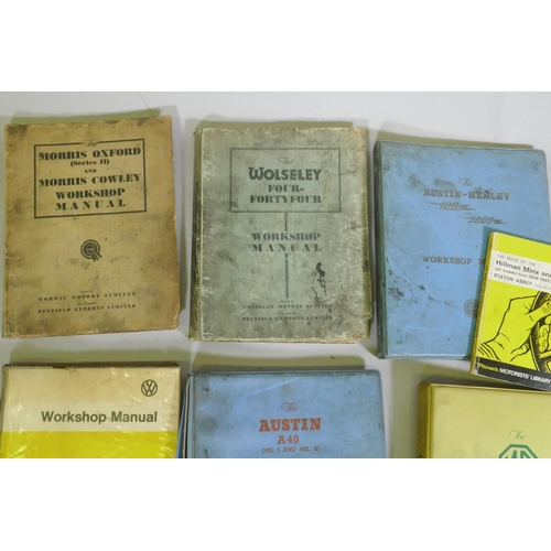 82 - Car Workshop Manuels, Morris Oxford Series 2, Austin A40, Cambridge Saloon and Half Ton Pick Up, Aus... 