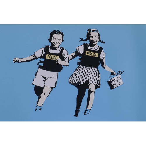 860 - After Banksy, Jack & Jill (Police Kids), limited edition copy screen print, No 307/500, by the W... 