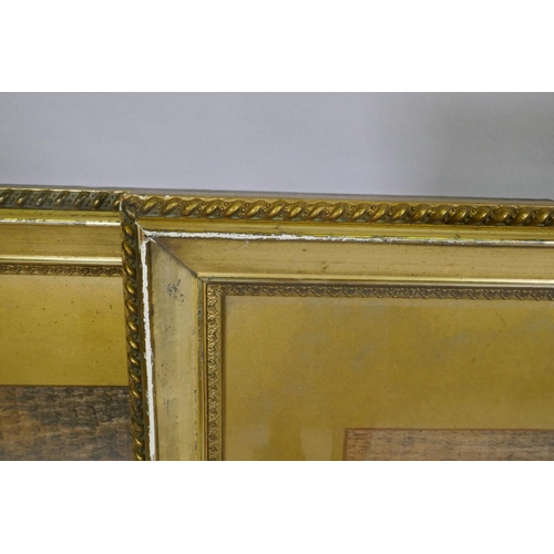 911 - Two pairs of gilt composition picture frames, rebates 60 x 40cm and 38 x 68cm