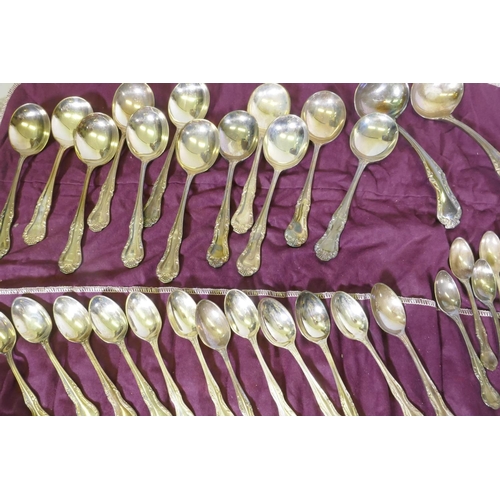 641 - A Mappin & Webb twelve place part cutlery service, a pair of toast racks with Royal cypher, Cohr... 