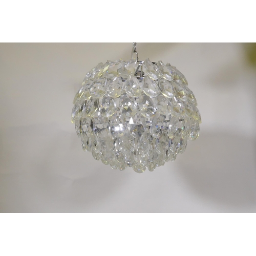 1122 - A John Lewis Alexa crystal glass ceiling lamp, 28cm diameter