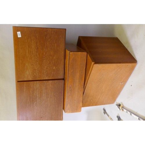 1136 - A mid century teak Tapley 33 wall system, by Beaver & Tapley, designed by Peter Weston, comprisi... 