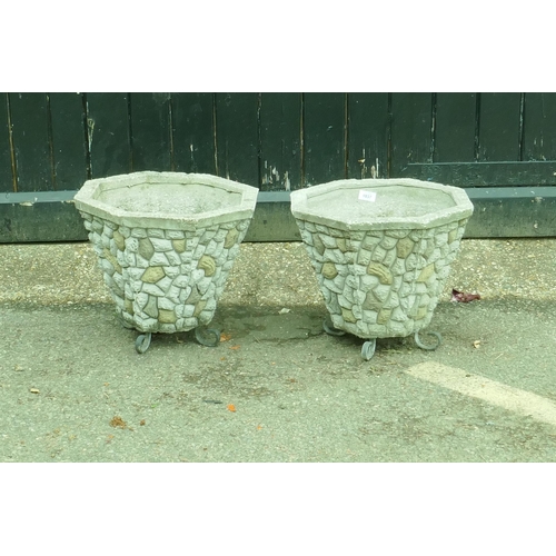 1150 - Two pairs of concrete planters, largest 38cm high