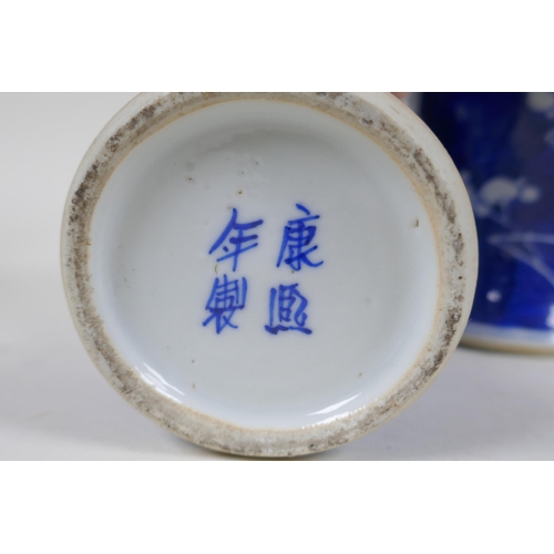 125 - A quantity of late C19th and early C20th Chinese blue and white porcelain to include a pair of crack... 