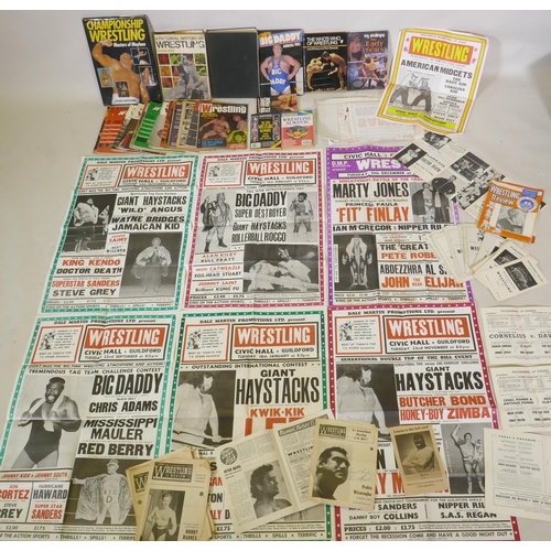 13 - A large collection of 1960s and 70s British Wrestling ephemera, to include eighteen original posters... 