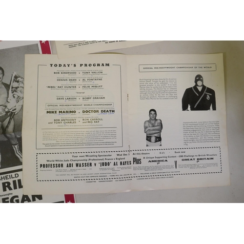 13 - A large collection of 1960s and 70s British Wrestling ephemera, to include eighteen original posters... 