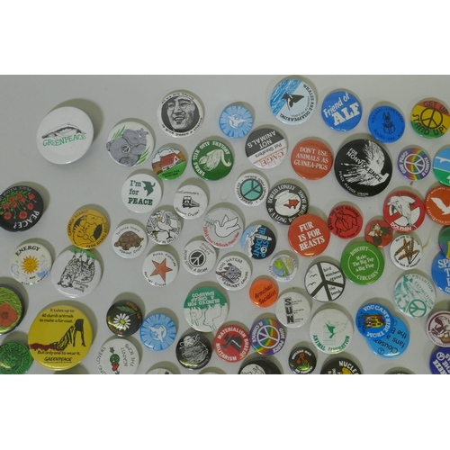 146 - A collection of vintage 'peace' and protest badges