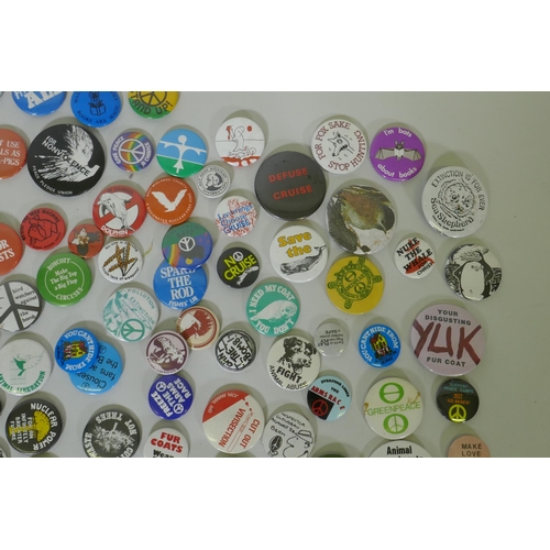 146 - A collection of vintage 'peace' and protest badges