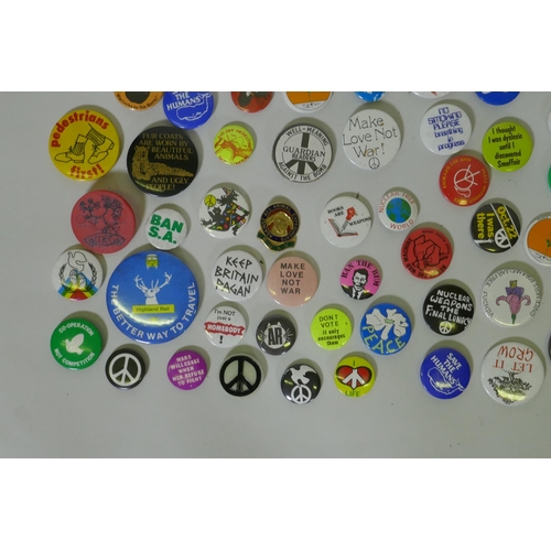 146 - A collection of vintage 'peace' and protest badges