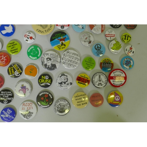 146 - A collection of vintage 'peace' and protest badges