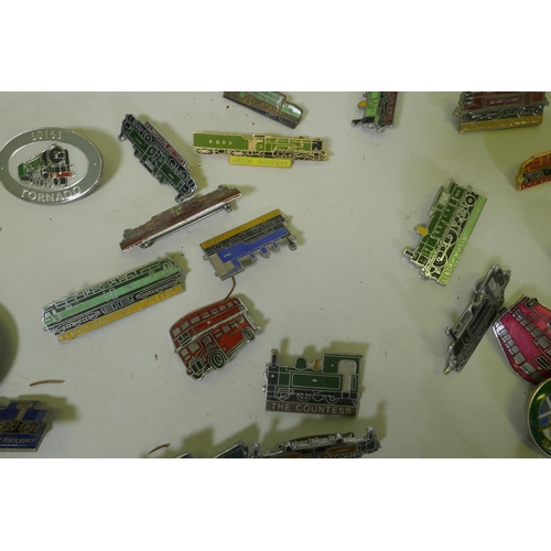 147 - A collection of transport, bus and train related badges