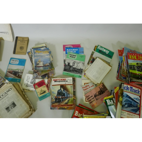 159 - A quantity of magazines and periodicals, Meccano, from 1920s, Back Track, Classic Bus etc